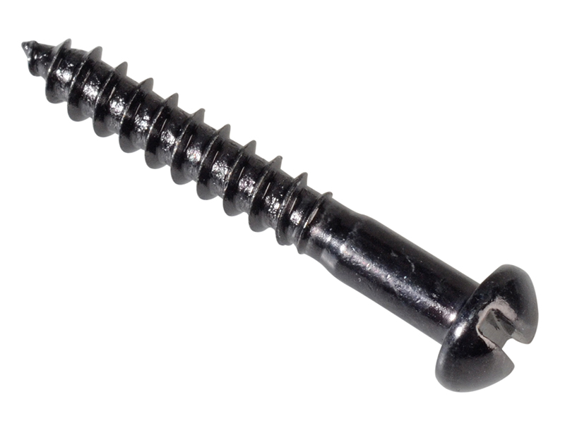 Forgepack Round Black Japanned Screws 1in x 6 (Pack of 35)