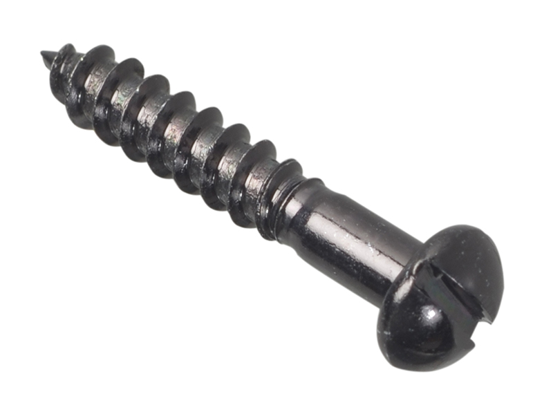 Forgepack Round Black Japanned Screws 1in x 8 (Pack of 20)