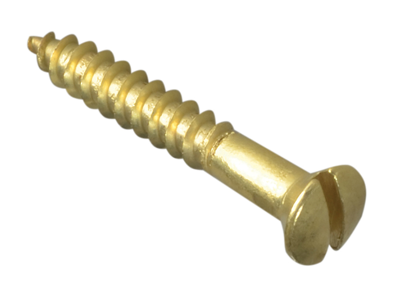 Forgepack Wood Screws - Raised Head - Solid Brass 1in x 6 (Pack of 20)