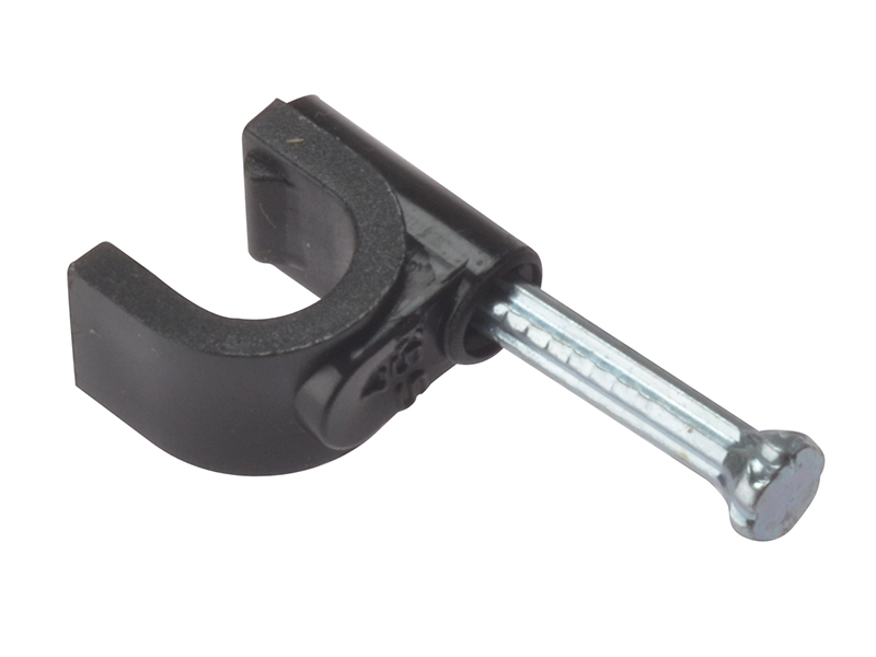Timco Cable Clip - Black - Round 7.00mm (Flex) - PK100