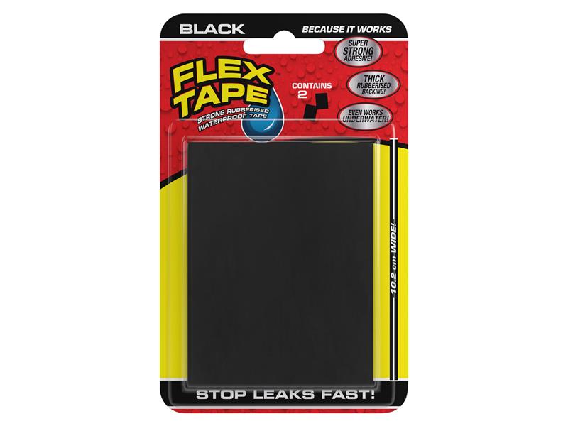 Flex Seal Flex Tape Mini Black 7.65 x 10.2cm (2 Pack) FXS288BLK2PC