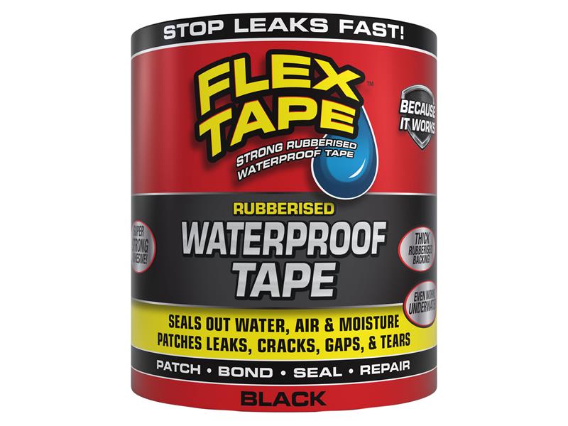 Flex Seal Flex Waterproof Tape Black 10.16cm x 1.52m FXS288BLKROL