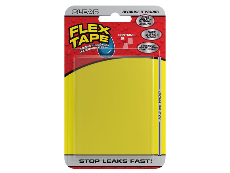 Flex Seal Flex Tape Mini Clear 7.62 x 10.16cm (2 Pack) FXS288CLR2PC