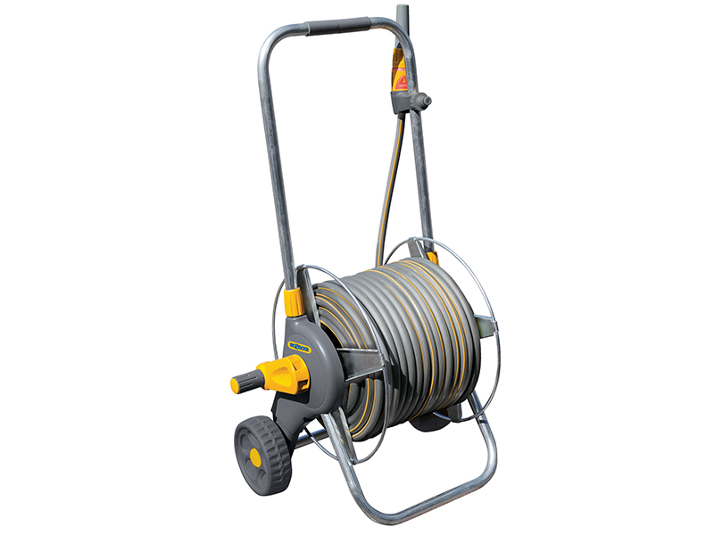Hozelock 2436 60m Metal Pro Hose Cart &amp; 30m of 12.5mm Hose HOZ2436