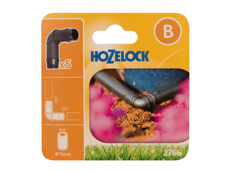 Hozelock 2766 90 Elbow Connector 13mm (Pack 5) HOZ27660005