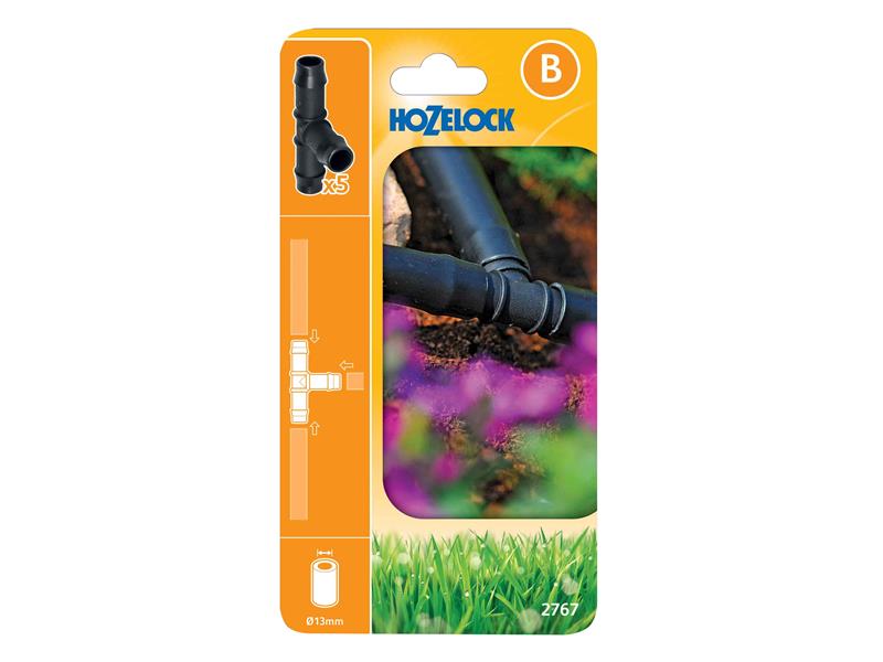 Hozelock 2767 T-Piece 13mm (Pack 5) HOZ27670005