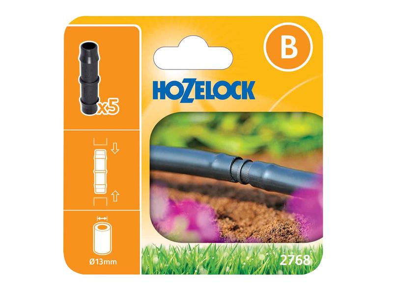Hozelock 2768 Straight Connector 13mm (Pack 5) HOZ27680005