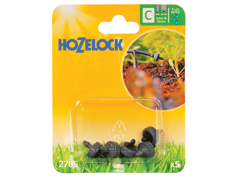 Hozelock 2785 End Line Pressure Dripper 4mm/13mm (Pack 5) HOZ2785