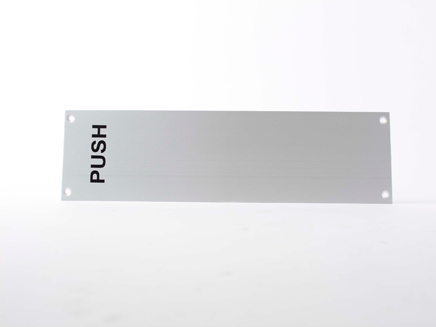 Aluminium Finger Plate - Push SAA 12 x 3 Inch