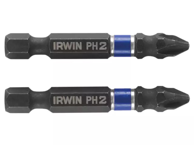 Irwin Impact Screwdriver Bits Phillips PH2 50mm (Pack of 2) - 1923322
