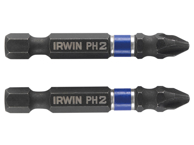 Irwin Impact Screwdriver Bits Phillips PH2 50mm (Pack of 2) - 1923322