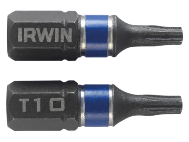Irwin Impact Screwdriver Bits Torx TX10 25mm (Pack of 2) - 1923326