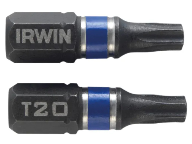 Irwin Impact Screwdriver Bits Torx TX20 25mm (Pack of 2) - 1923330