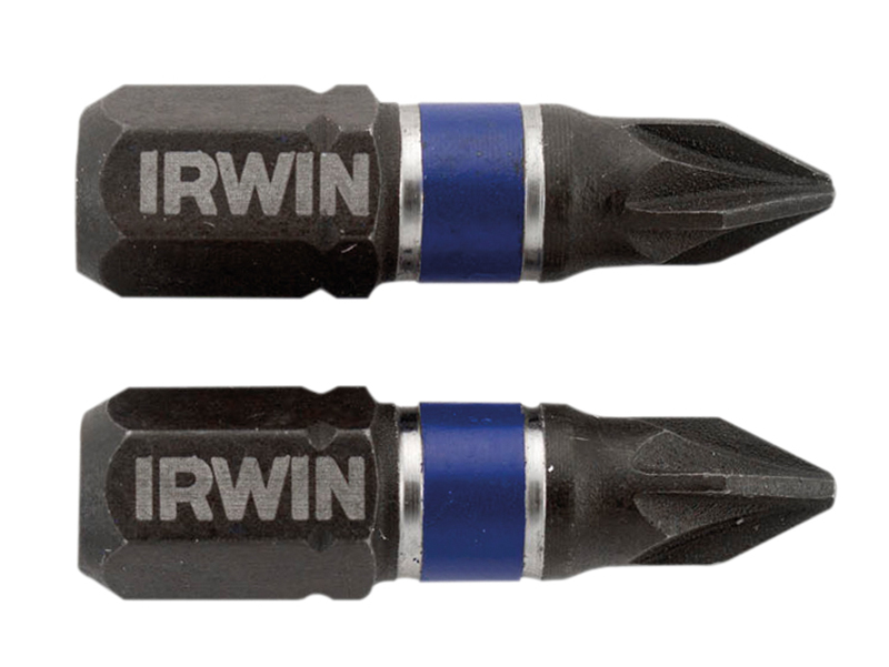 Irwin Impact Screwdriver Bits Pozi Driv PZ1 25mm (Pack of 2) - 1923352