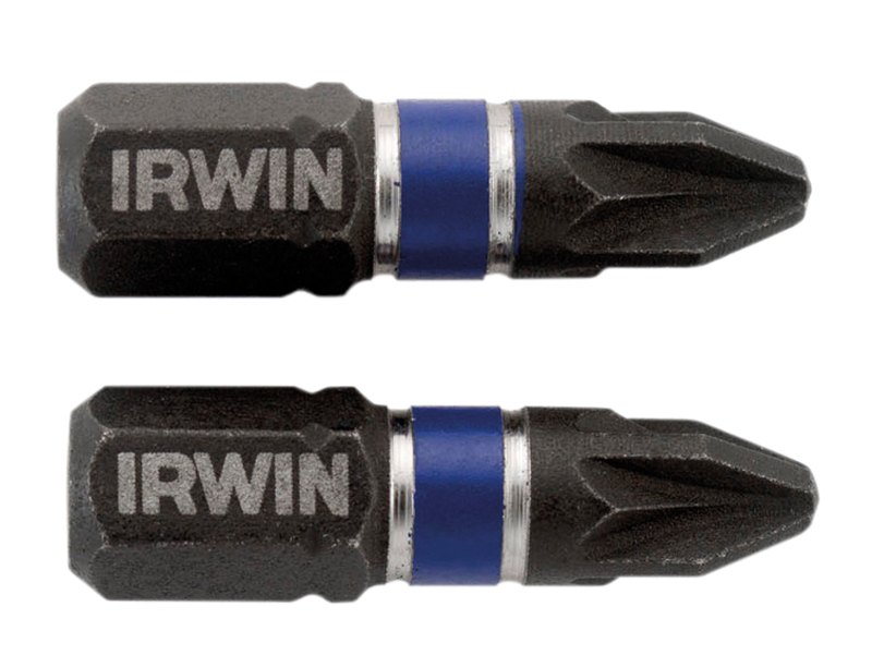 Irwin Impact Screwdriver Bits Pozi Driv PZ2 25mm (Pack of 10) - 1923356