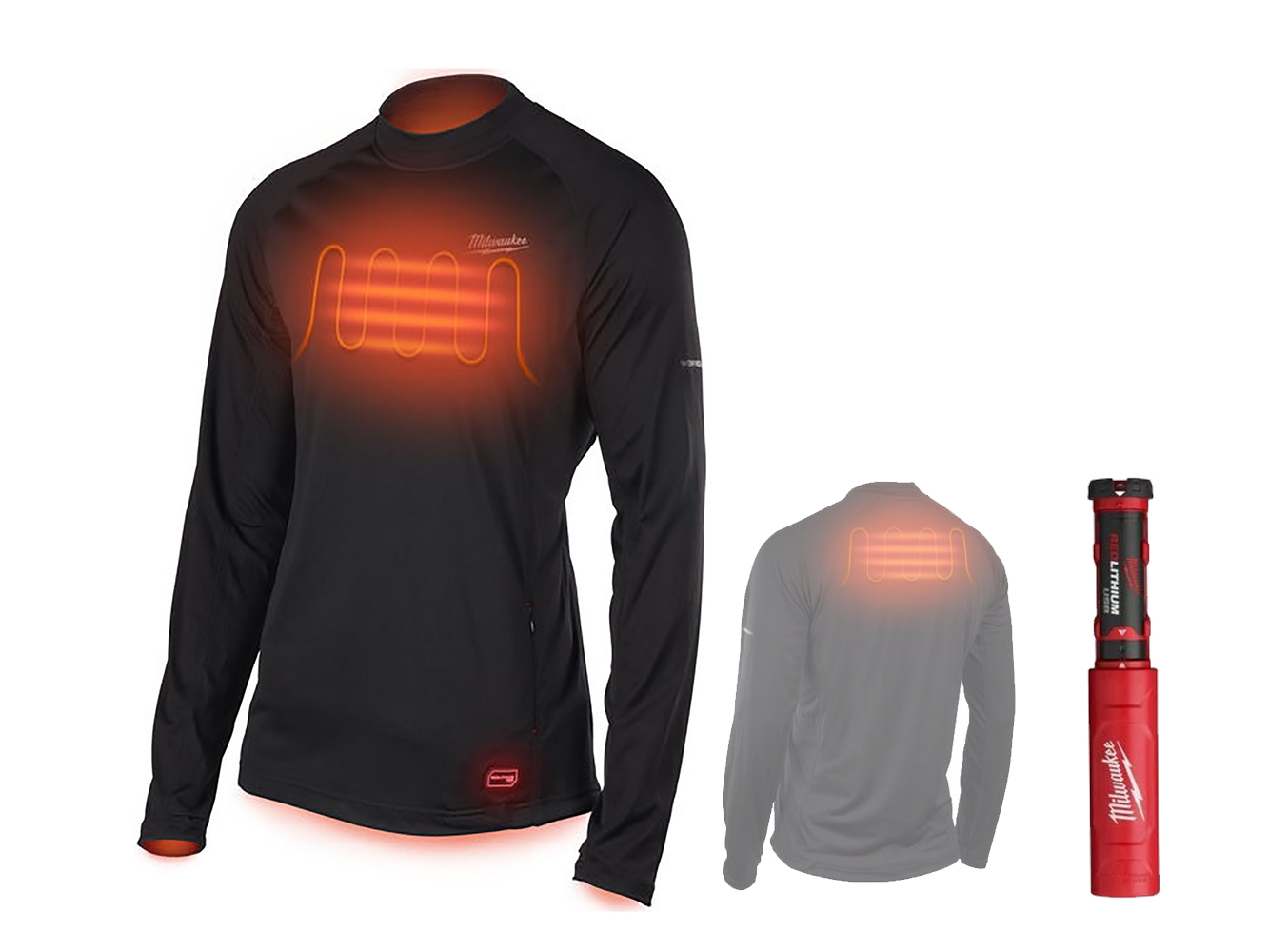 Milwaukee Midweight USB Rechargeable Heated Base Layer - LARGE - L4HBLB-301L