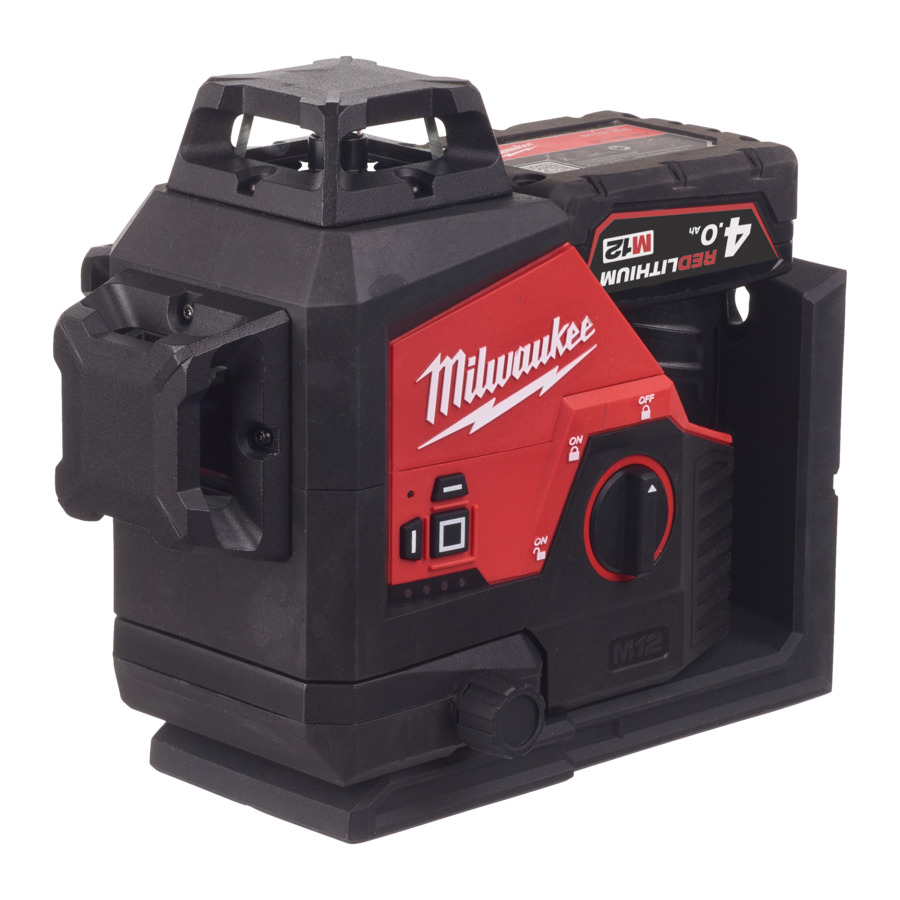 Milwaukee 12V Green 3 Plane Cross Line Laser &amp; - M123PL-401C - 4.0ah Pack
