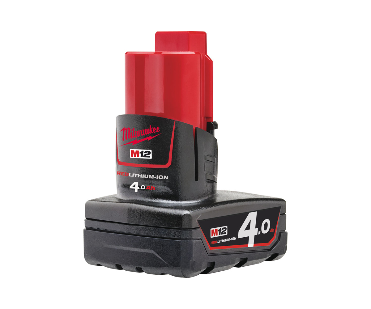 Milwaukee M12B4 12v 4.0Ah Red Lith-Ion Battery - Genuine Battery