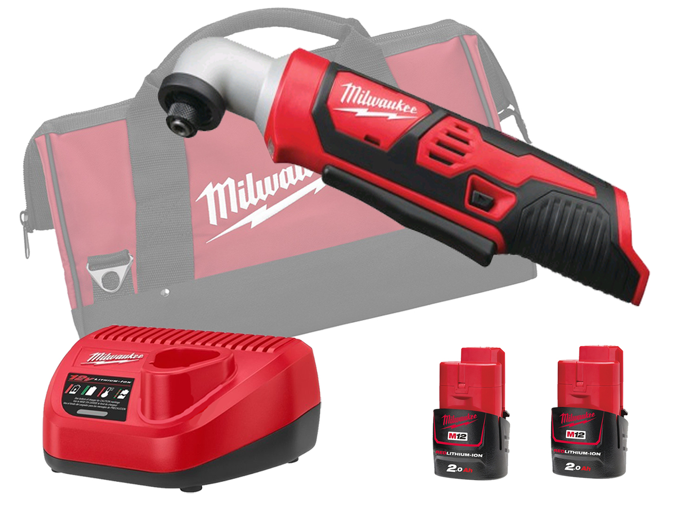 MILWAUKEE 12V BRUSHED RIGHT ANGLE IMPACT M12BRAID 2.0AH PACK MJ