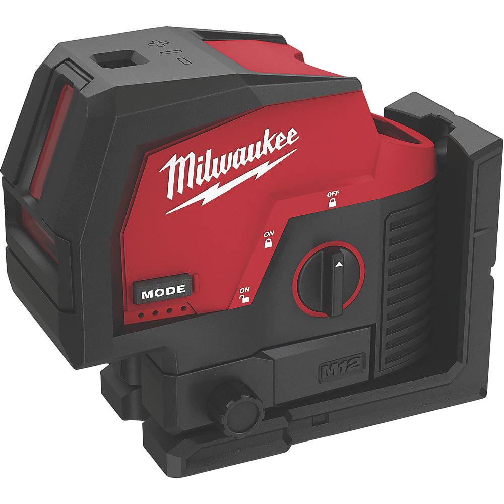 Milwaukee 12V Green Cross Line Laser &amp; Plum Points - M12CLLP - Body Only