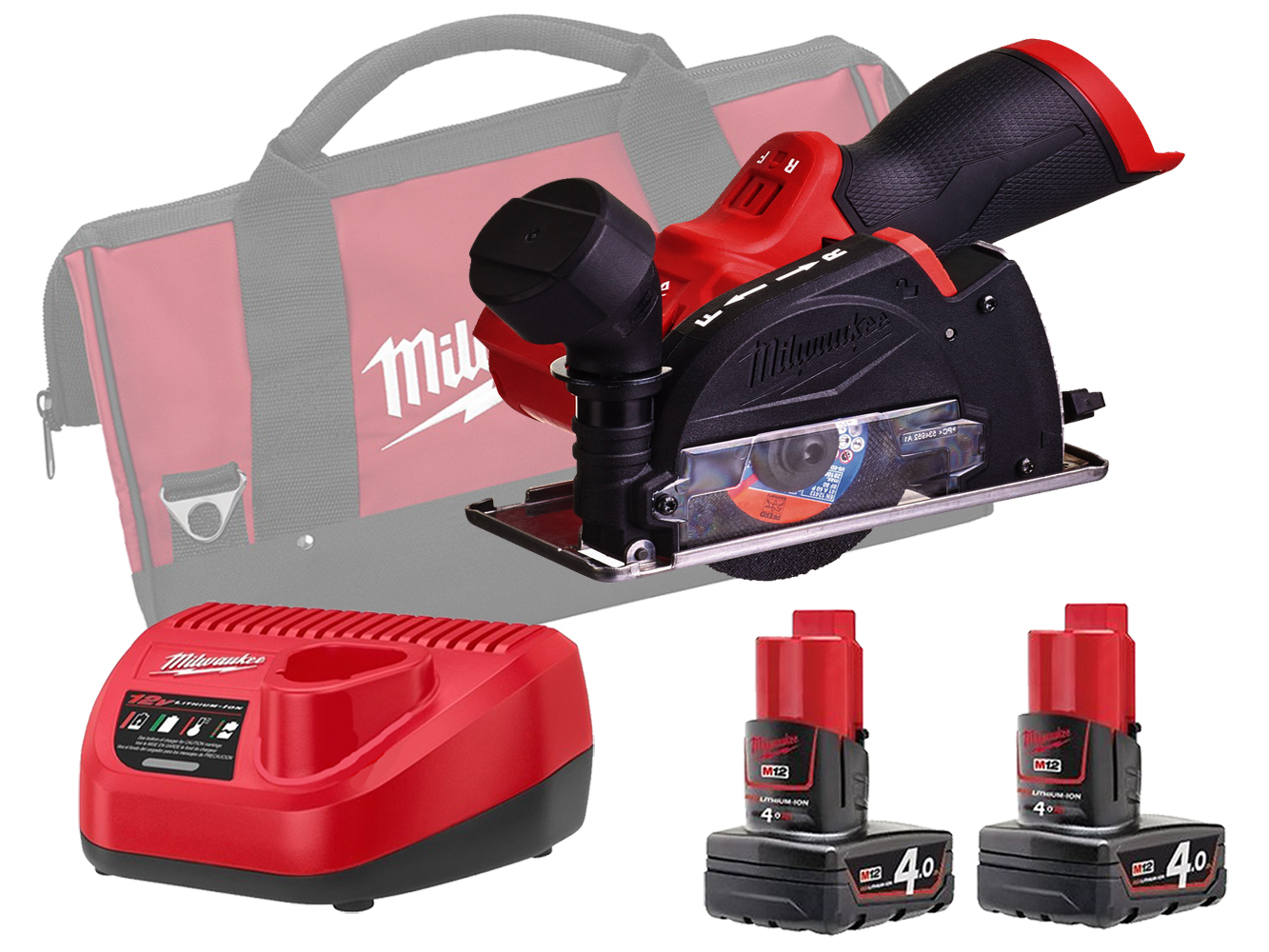 Milwaukee M12FCOT 12V Fuel Sub Compact Multi-Material Cut-Off Tool - 4.0Ah Pack