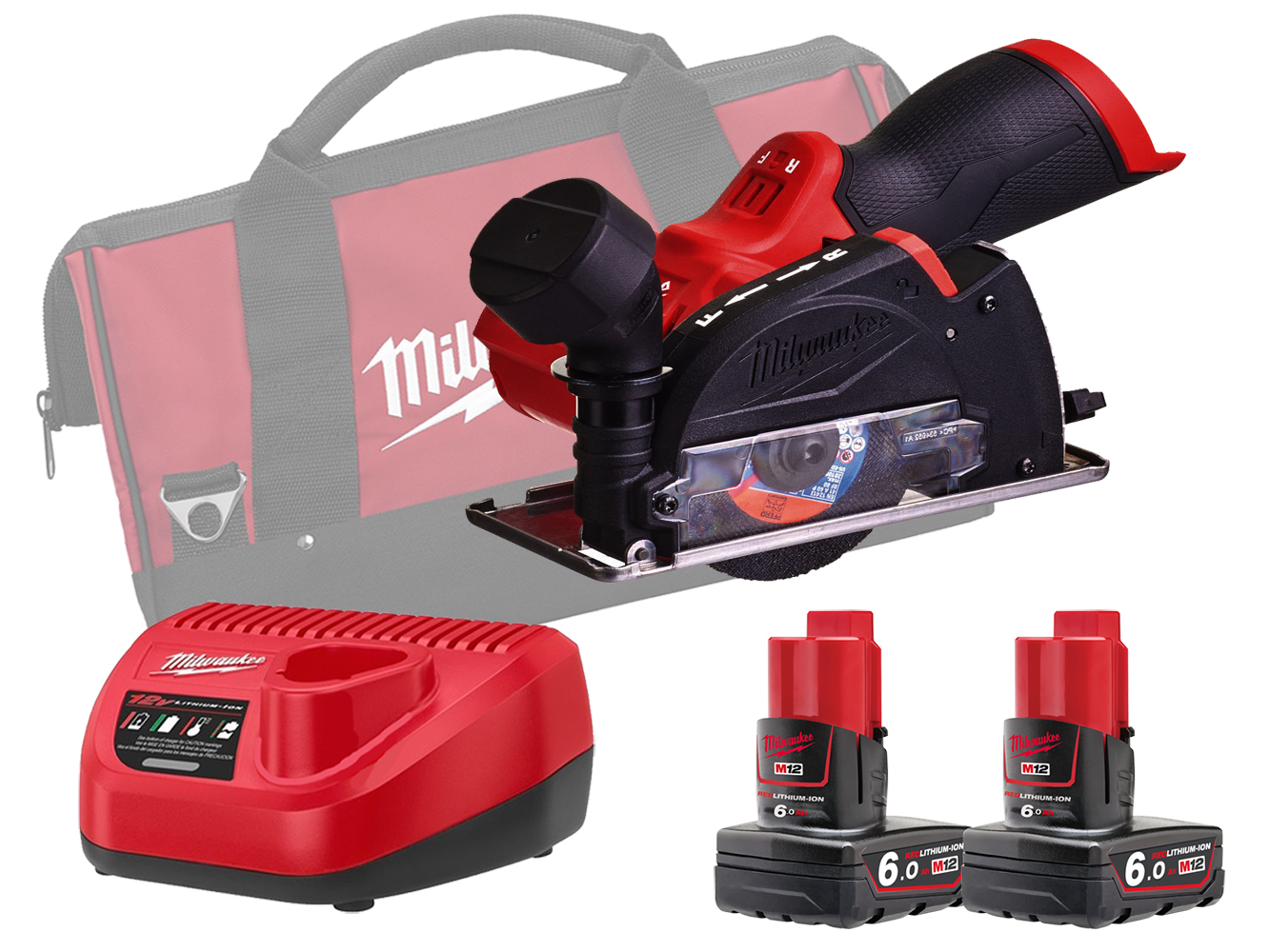 Milwaukee M12FCOT 12V Fuel Sub Compact Multi-Material Cut-Off Tool - 6.0Ah Pack