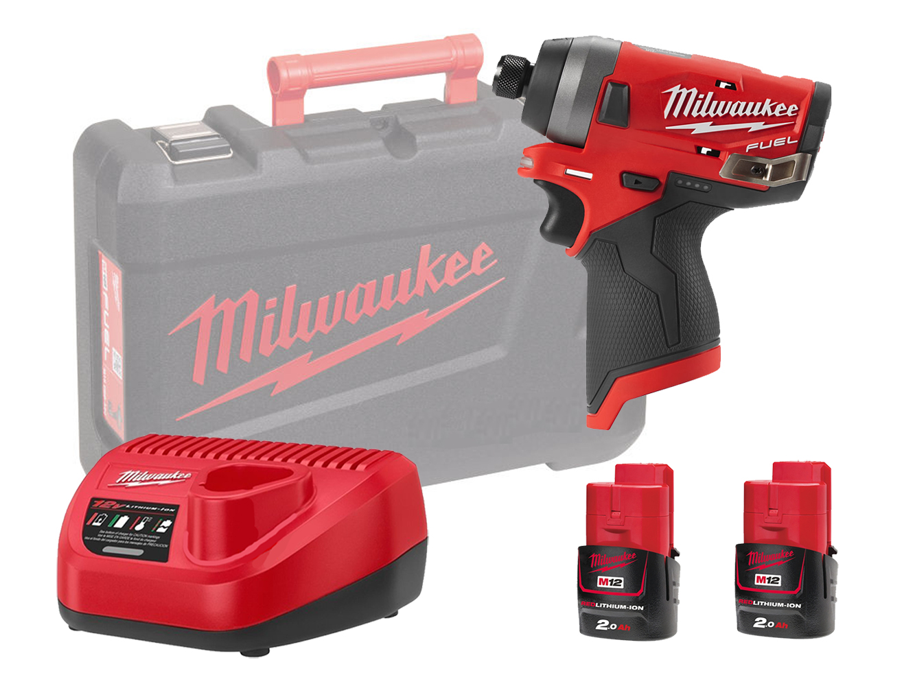Milwaukee M12FID 12V Fuel Sub Compact 1/4in Hex Impact Driver 4-Speed - 2.0Ah Pack