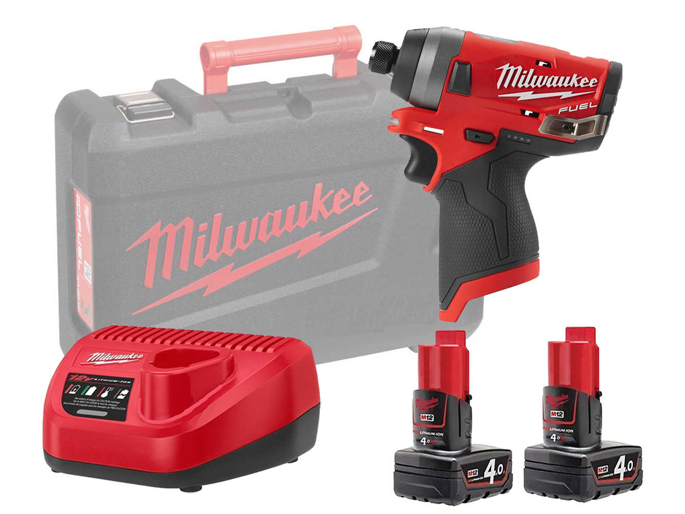 Milwaukee M12FID 12V Fuel Sub Compact 1/4in Hex Impact Driver 4-Speed - 4.0Ah Pack