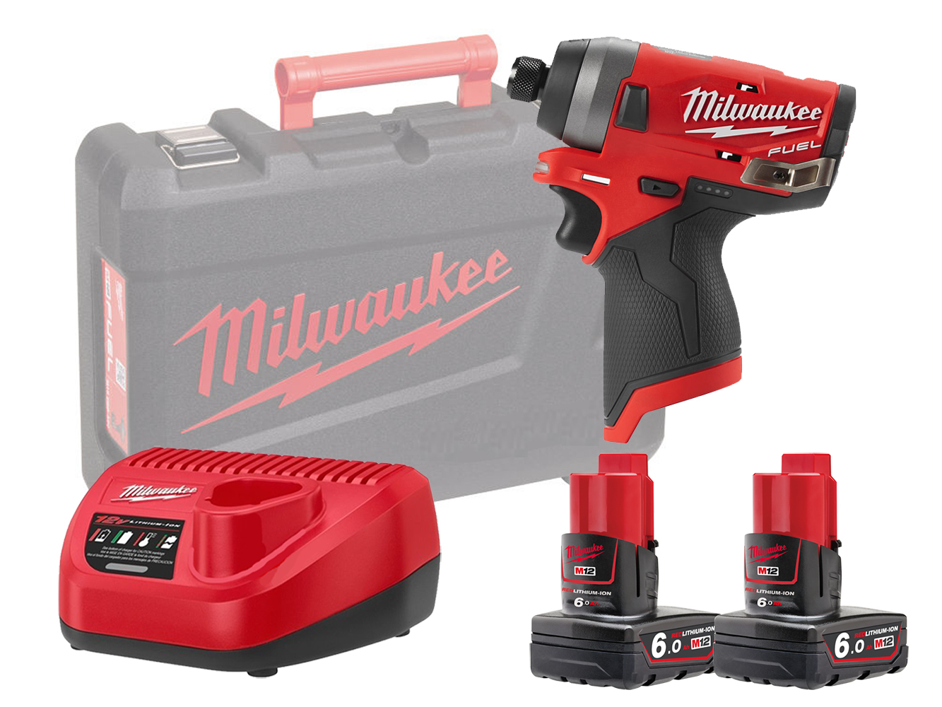 Milwaukee M12FID 12V Fuel Sub Compact 1/4in Hex Impact Driver 4-Speed - 6.0Ah Pack