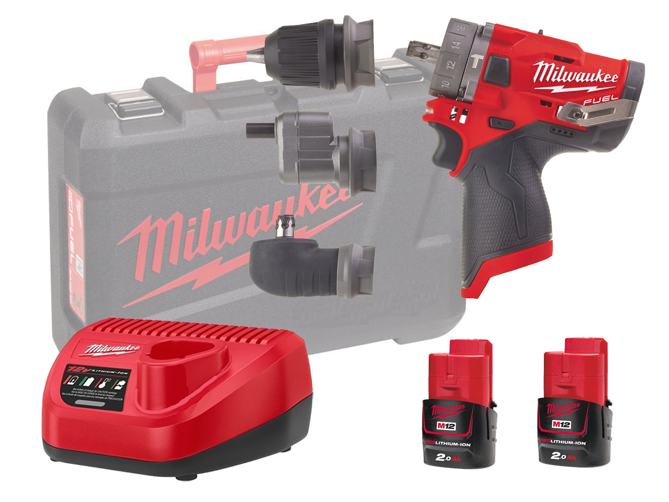 Milwaukee M12FPDX 12V Fuel Sub Compact Percussion Drill (Combi Drill) With Removable Chuck - 2.0Ah Pack