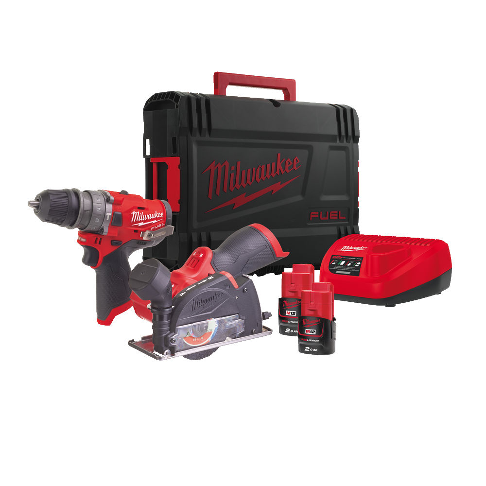 Milwaukee M12FPP2G-202X - 12V Fuel 4-In-1 Tool & Cut Off Tool - 2.0Ah Pack