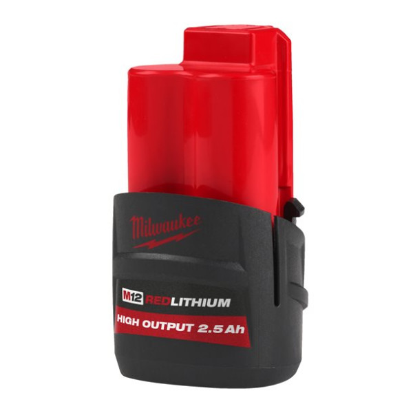 Milwaukee M12HB25 12v 2.5Ah High Output Red Lith-Ion Battery - Genuine Battery