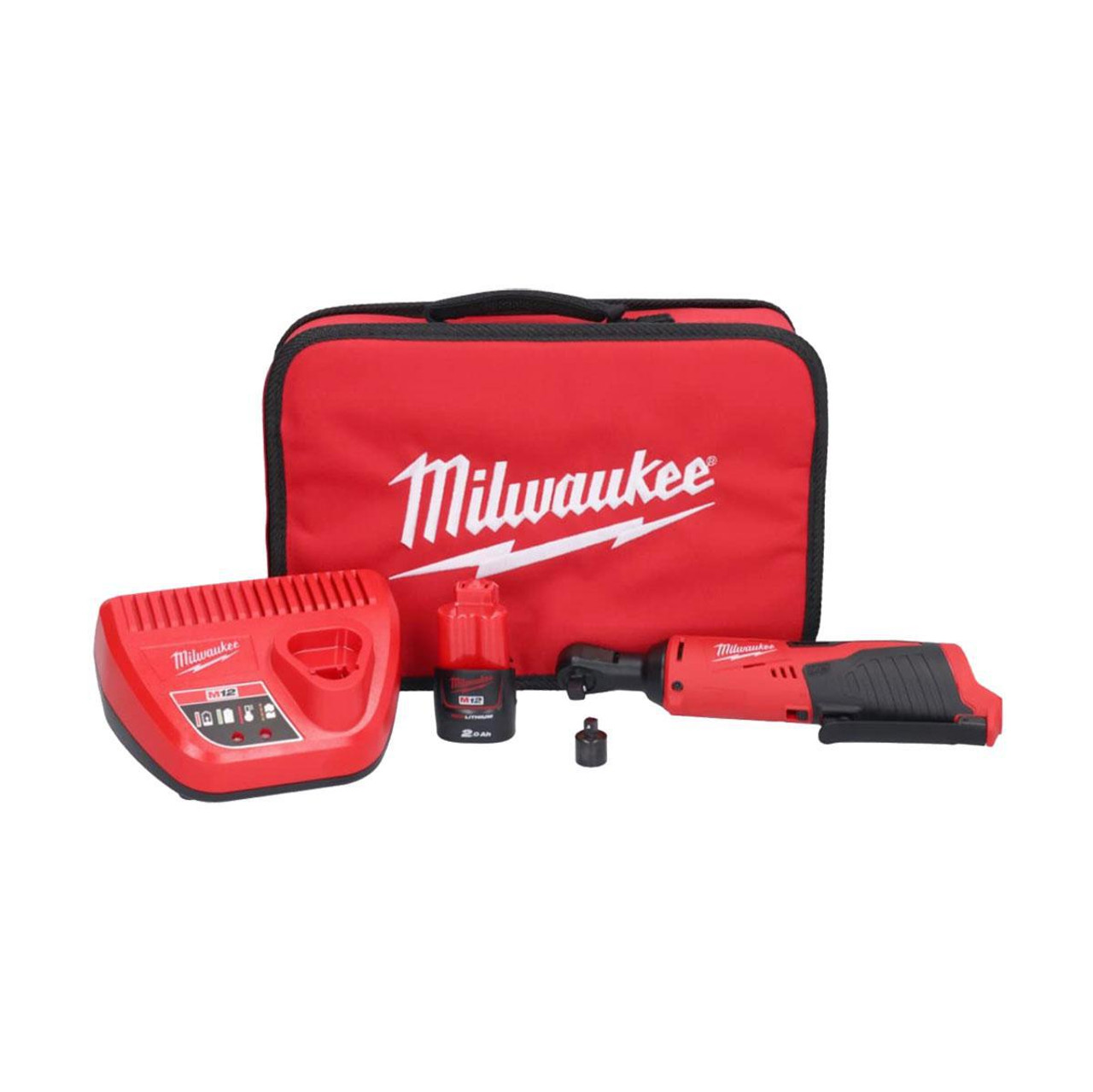 Milwaukee M12IR38-201B 12v 3/8in Compact Impact Ratchet &amp; 1/4in Adapter 