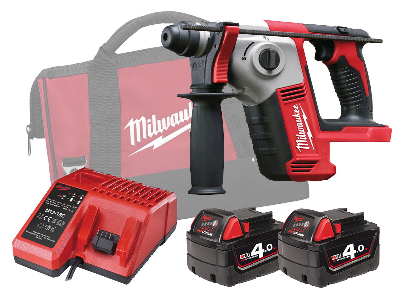 Milwaukee 18V Compact SDS+ 2 Mode Rotary Hammer - M18BH - 4.0Ah Pack