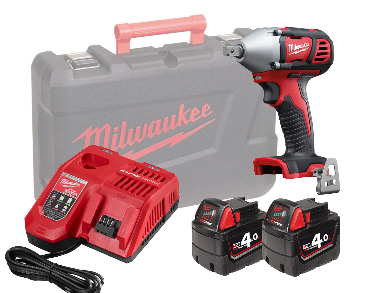 Milwaukee M18BIW12 18V Brushed Impact Wrench 1/2in- 4.0Ah Pack