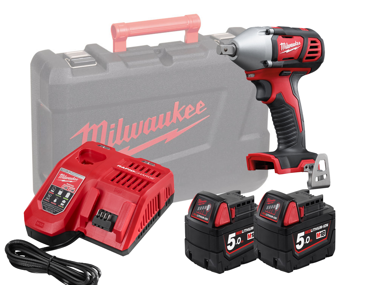 Milwaukee M18BIW12 18V Brushed Impact Wrench 1/2in - 5.0Ah Pack