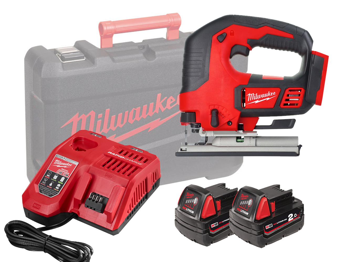 Milwaukee M18BJS 18V Top Handle Jigsaw With 5 Stage Pendulum Action - 2.0Ah Pack