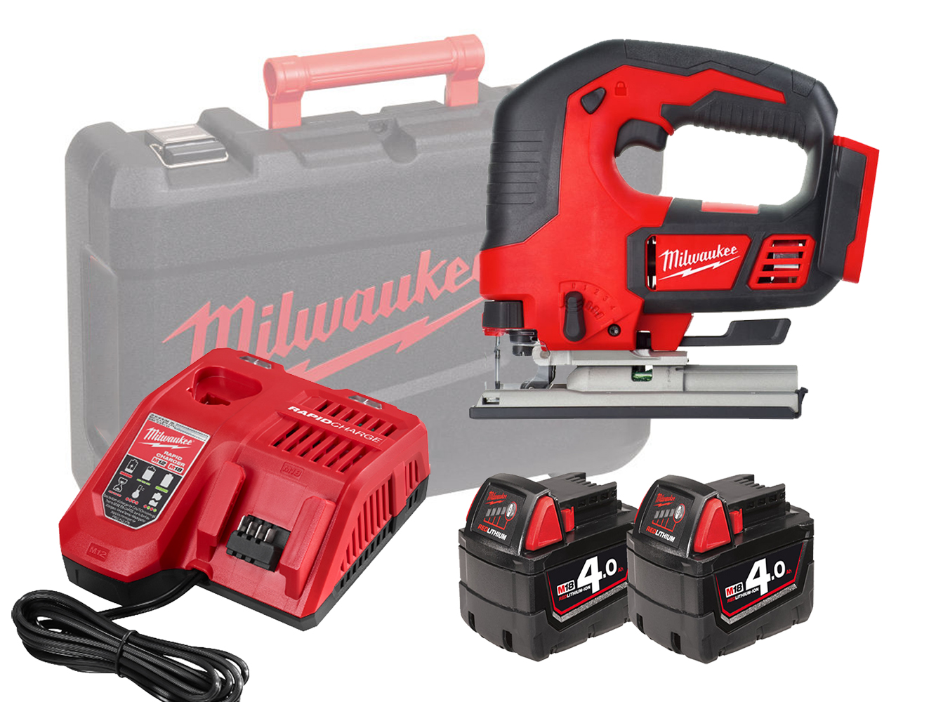 Milwaukee M18BJS 18V Top Handle Jigsaw With 5 Stage Pendulum Action - 4.0Ah Pack
