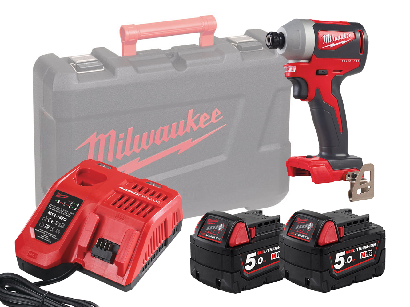 Milwaukee M18BLID2 18V Brushless 1/4in Hex Impact Driver - 5.0Ah Pack