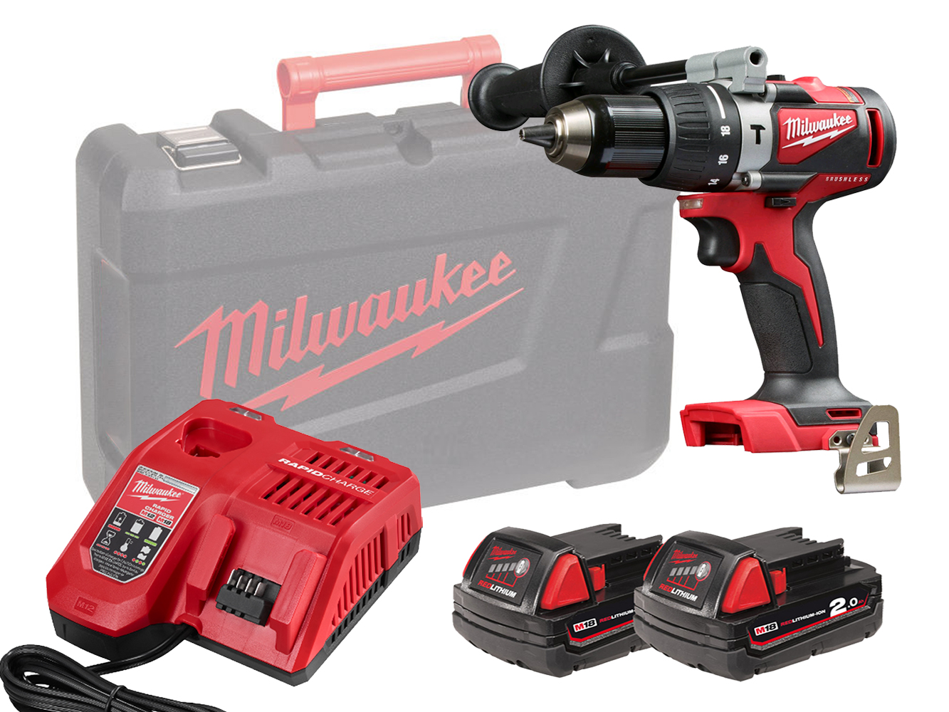 Milwaukee M18BLPD2 18V Brushless Percussion Drill (Combi Drill) - 2.0Ah Pack