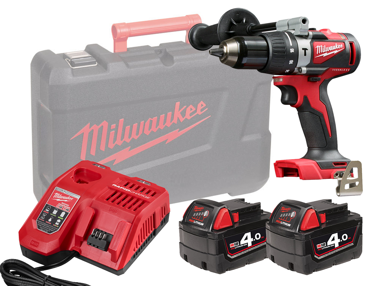 Milwaukee M18BLPD2 18V Brushless Percussion Drill (Combi Drill) - 4.0Ah Pack