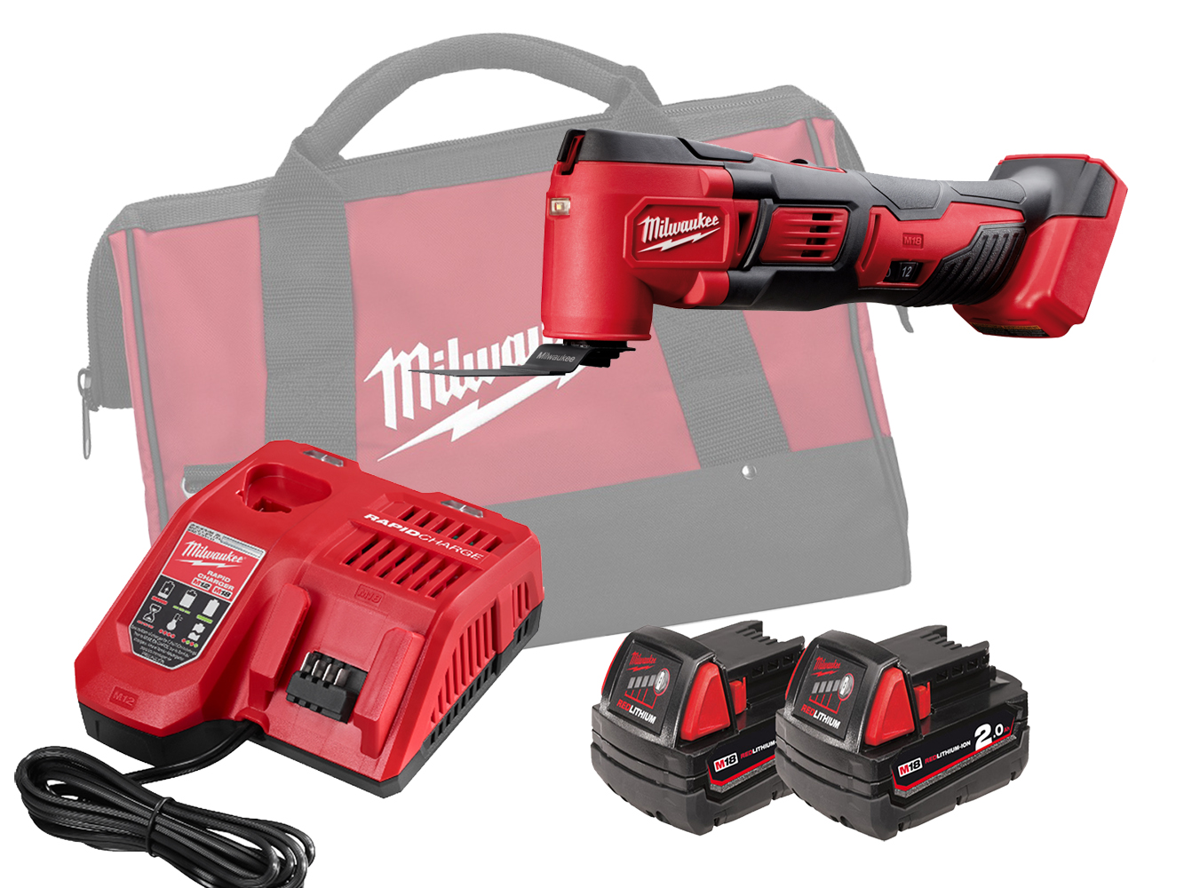 Milwaukee M18BMT 18V Brushed Quick-Release Multi-Function Tool - 2.0Ah Pack