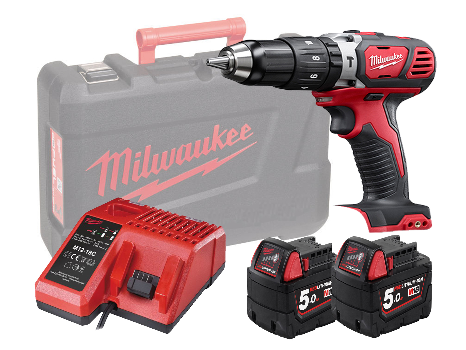 Milwaukee M18BPD 18V Brushed 13mm Combi Drill - 5.0Ah - M18BPD-502C