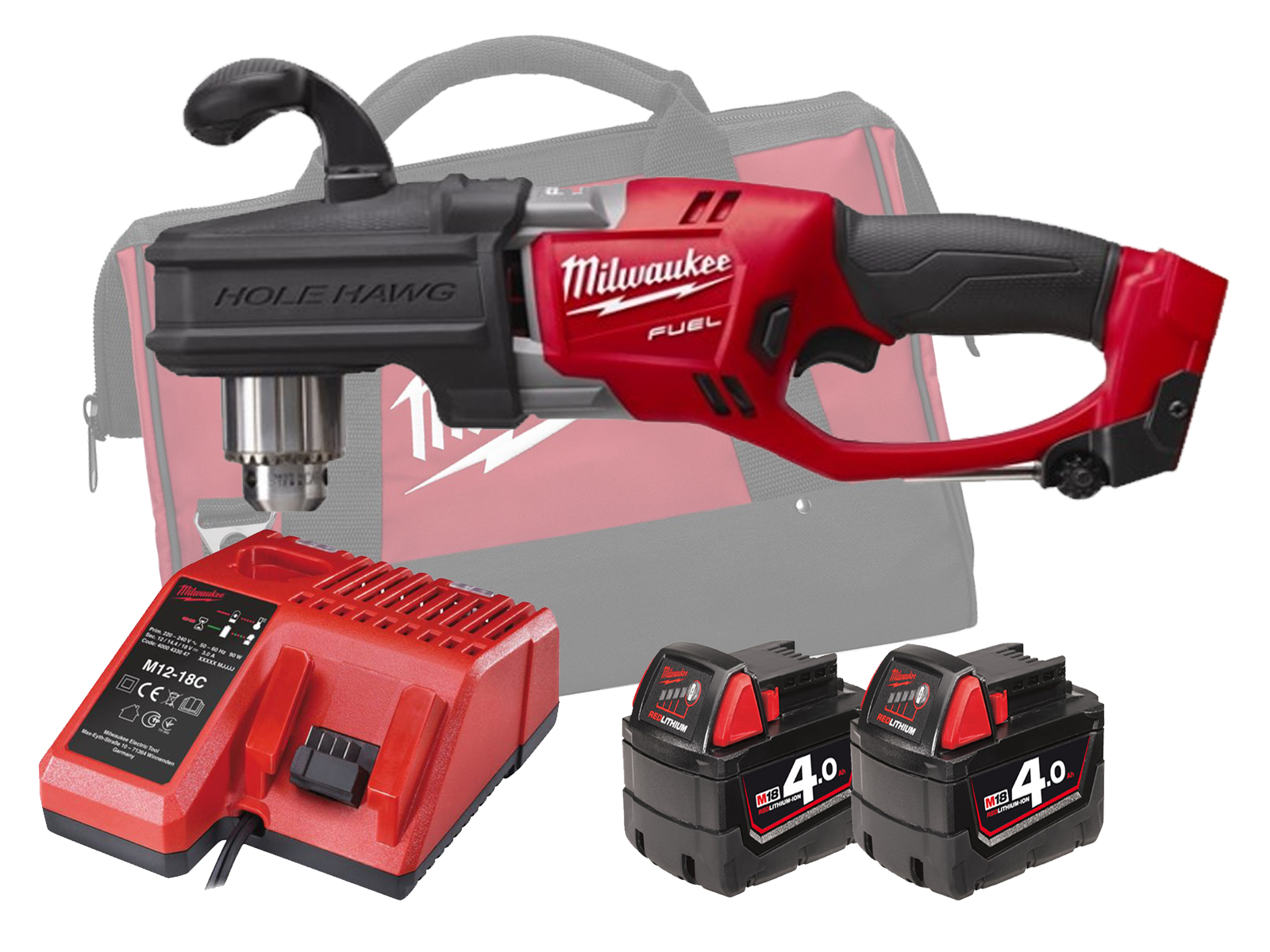 MILWAUKEE 18V FUEL BRUSHLESS HOLE HAWG RIGHT ANGLE DRILL M18CRAD 4