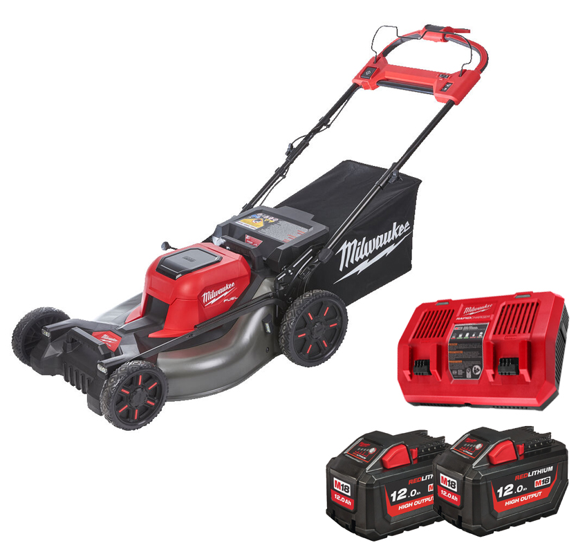 Milwaukee 18v Twin Fuel 53cm Self Propelled Lawn Mower - M18F2LM53 - 12.0ah Pack