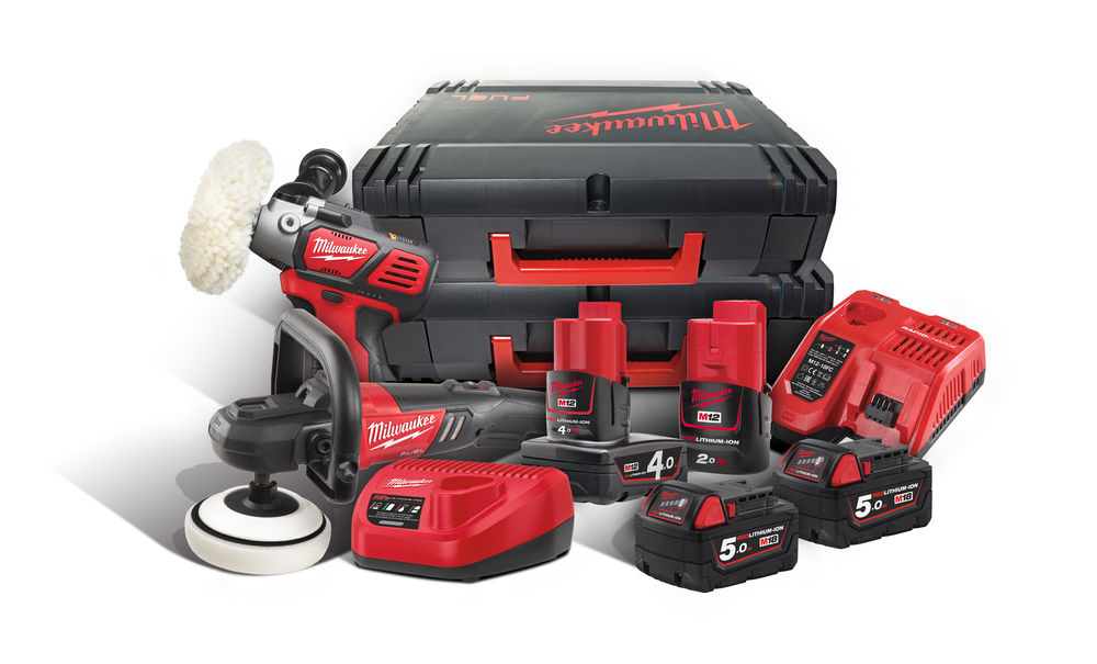 Milwaukee M18FPP2K-544X 18V Fuel Polisher &amp; 12V Brushed Polisher/Sander - Kit