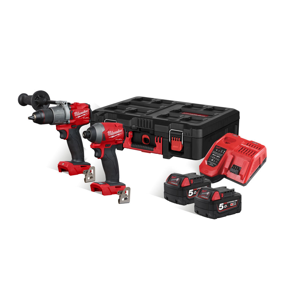 Milwaukee M18FPP2L2-502P 18V Fuel Brushless Heavy-Duty Combi &amp; Impact - 5.0Ah Packout Kit