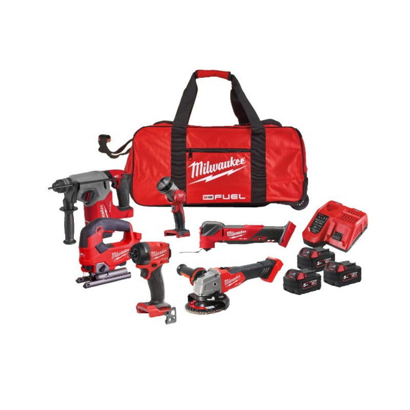 Milwaukee M18FPP6L3-503B 18v 6pc Fuel Power Pack - 3 x 5.0ah Batteries