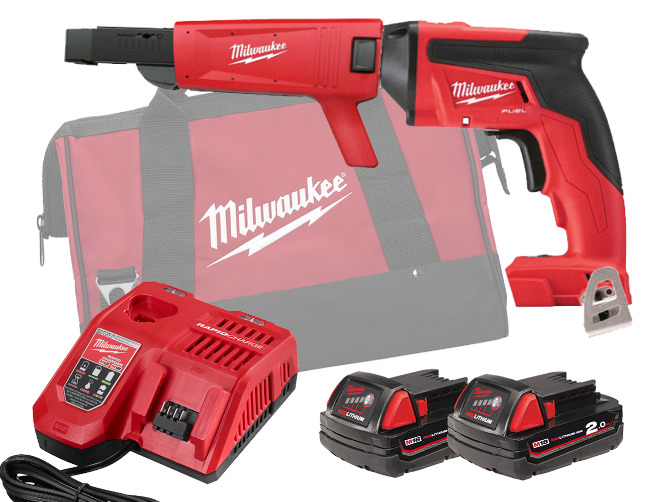 Milwaukee M18FSGC 18V Fuel Screw Gun With Collated Attachment - 2.0Ah Pack