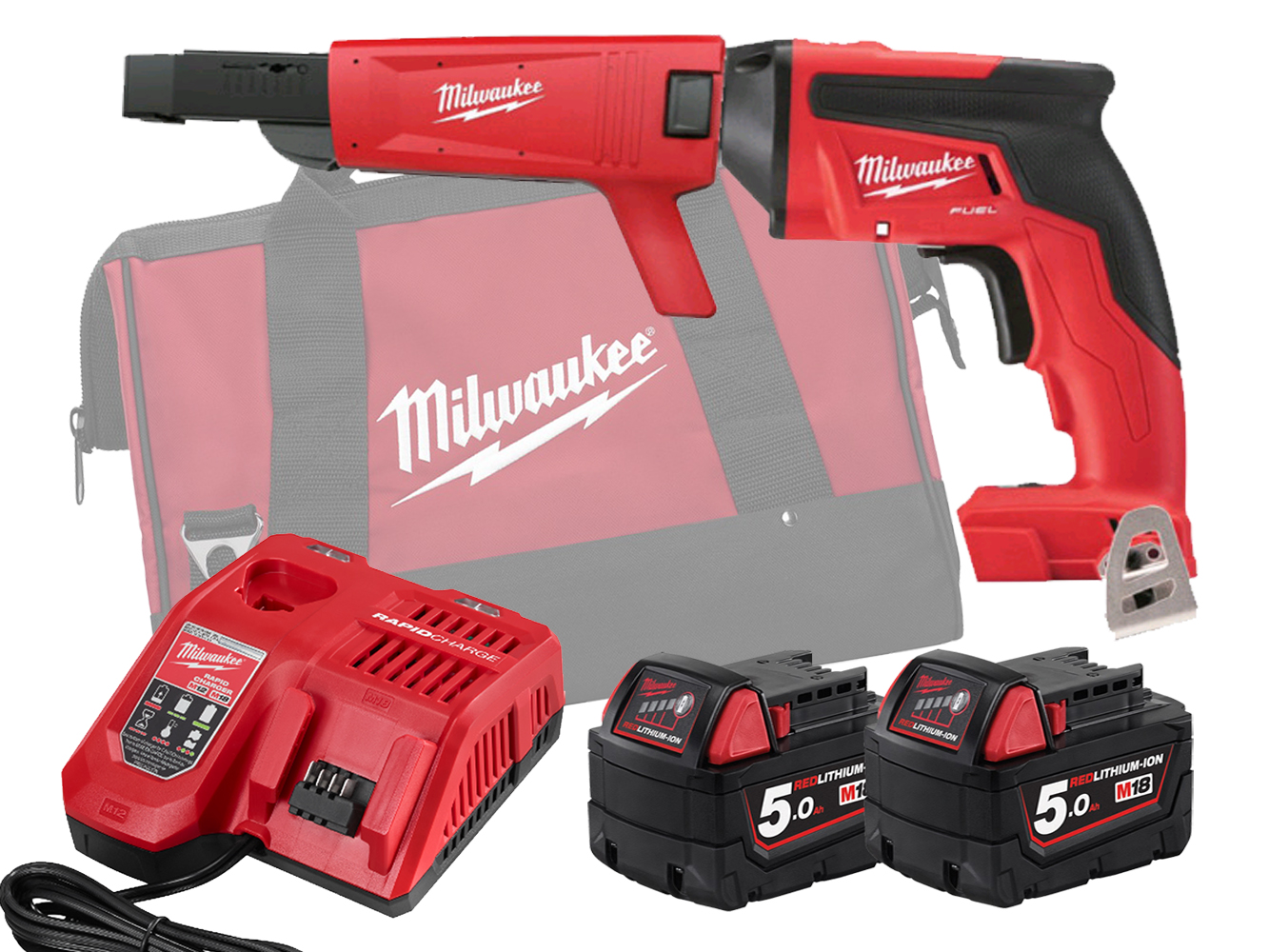 Milwaukee M18FSGC 18V Fuel Screw Gun With Collated Attachment - 5.0Ah Pack